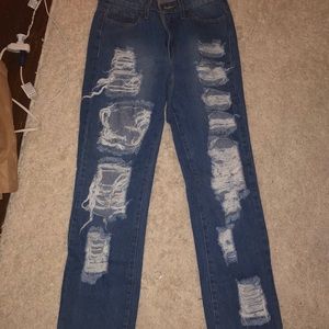 distressed boyfriend jeans